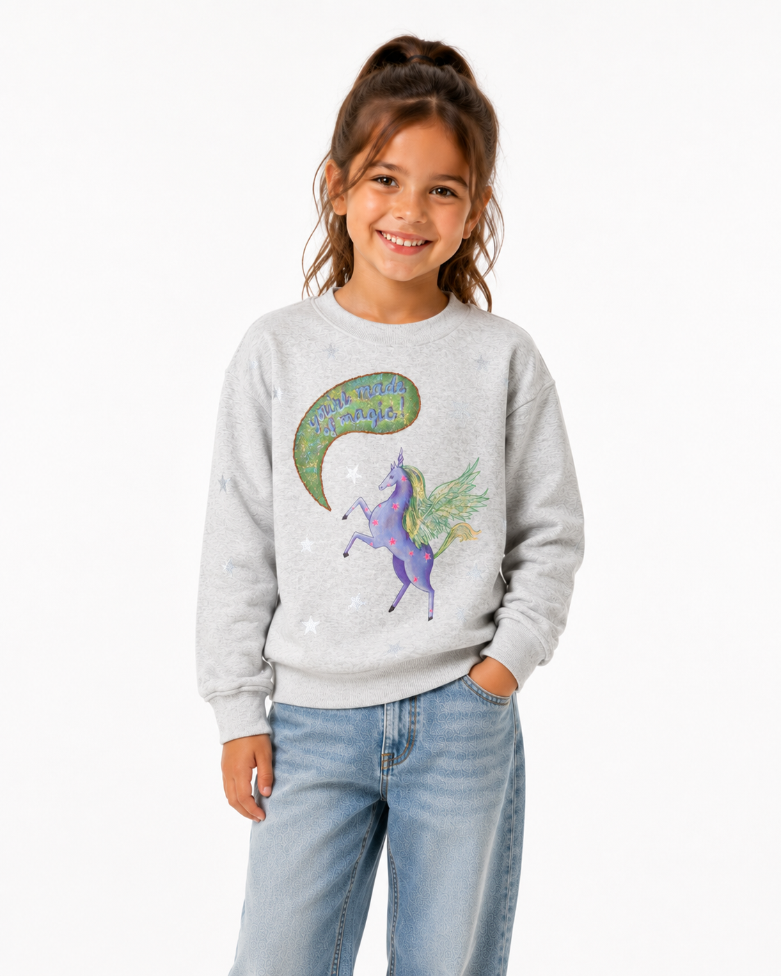 Kids matching Grey Jumper - 🦄 magic