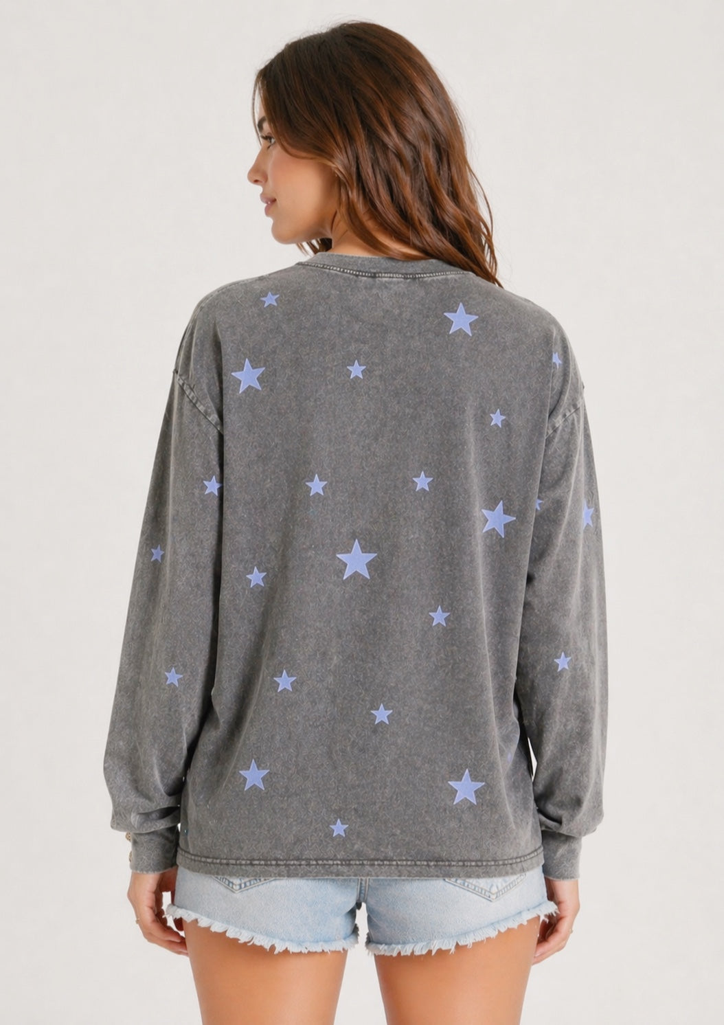 Made of Magic Unicorn Grey Acid Wash long sleeve Tee