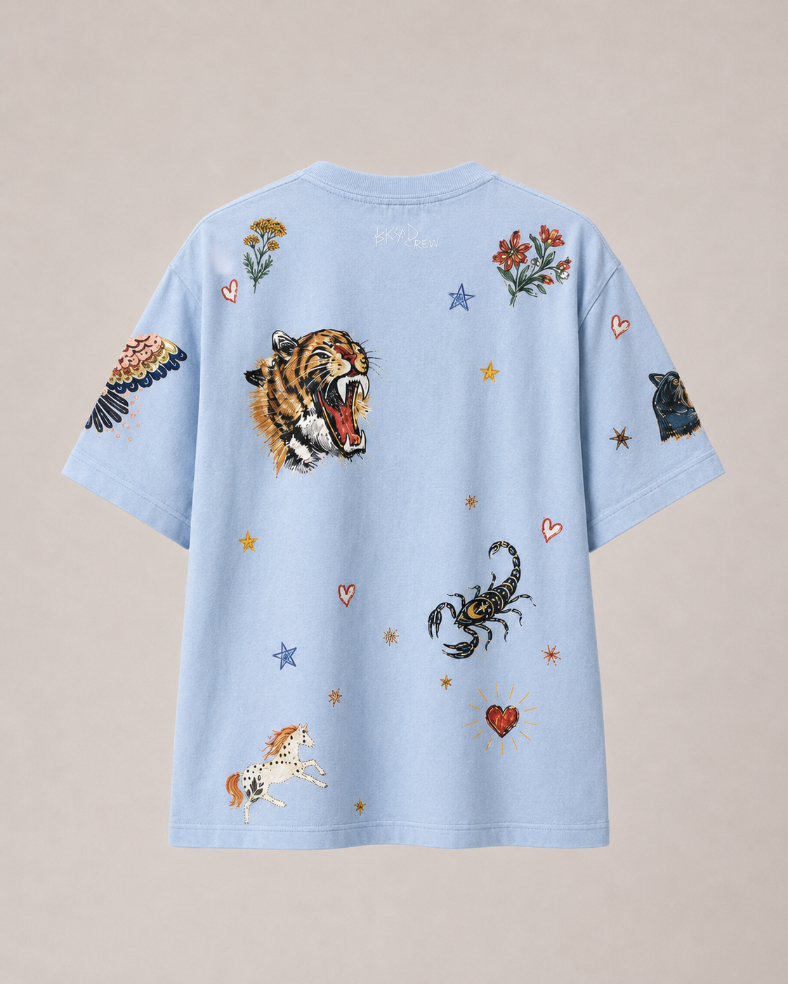 L’ Amour Light Blue Acid Wash Tee
