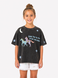 Junior Acid Wash Tee in Black