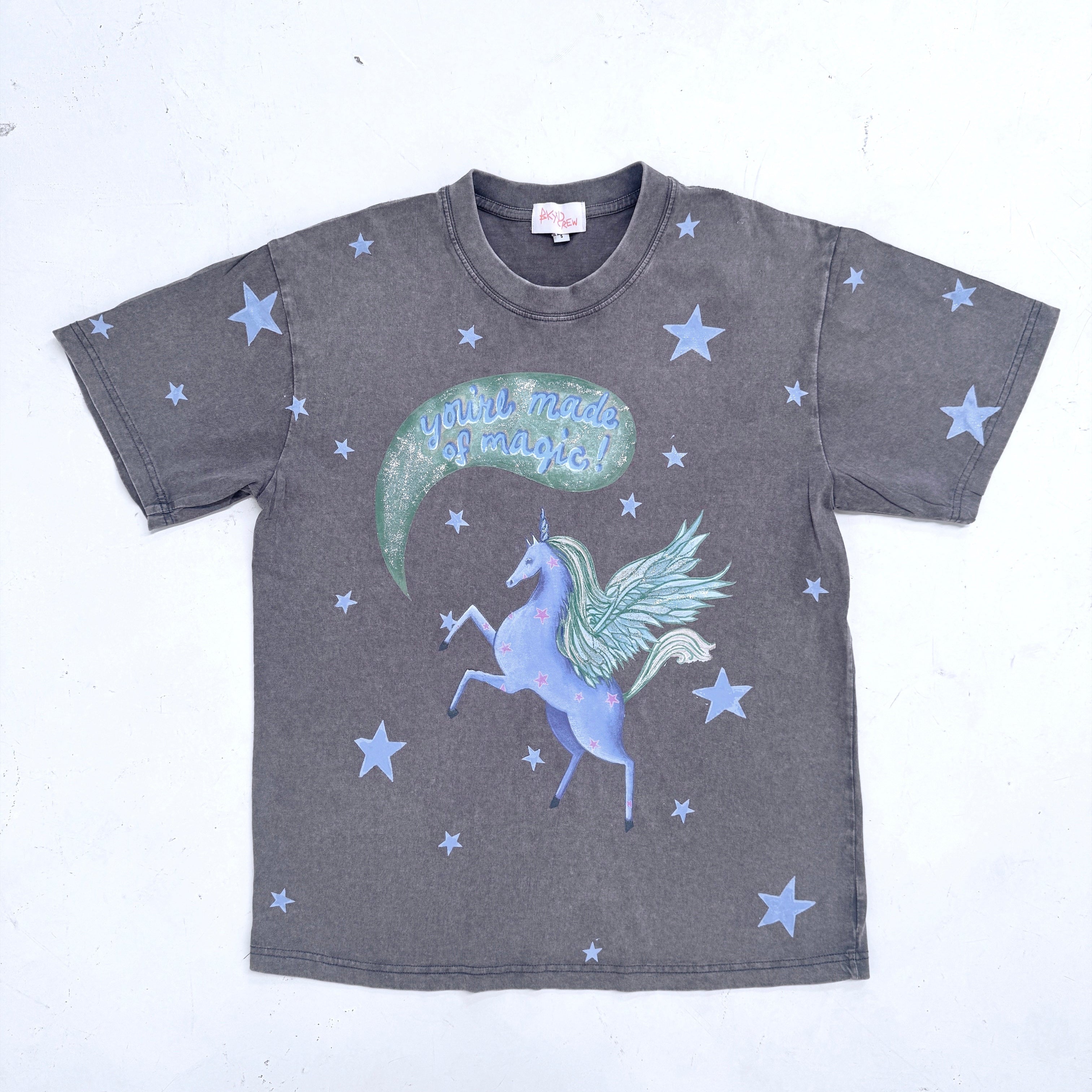 YOU’RE MADE OF MAGIC Acid Wash Grey Tee