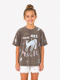Junior Acid Wash Matching Tee in Grey