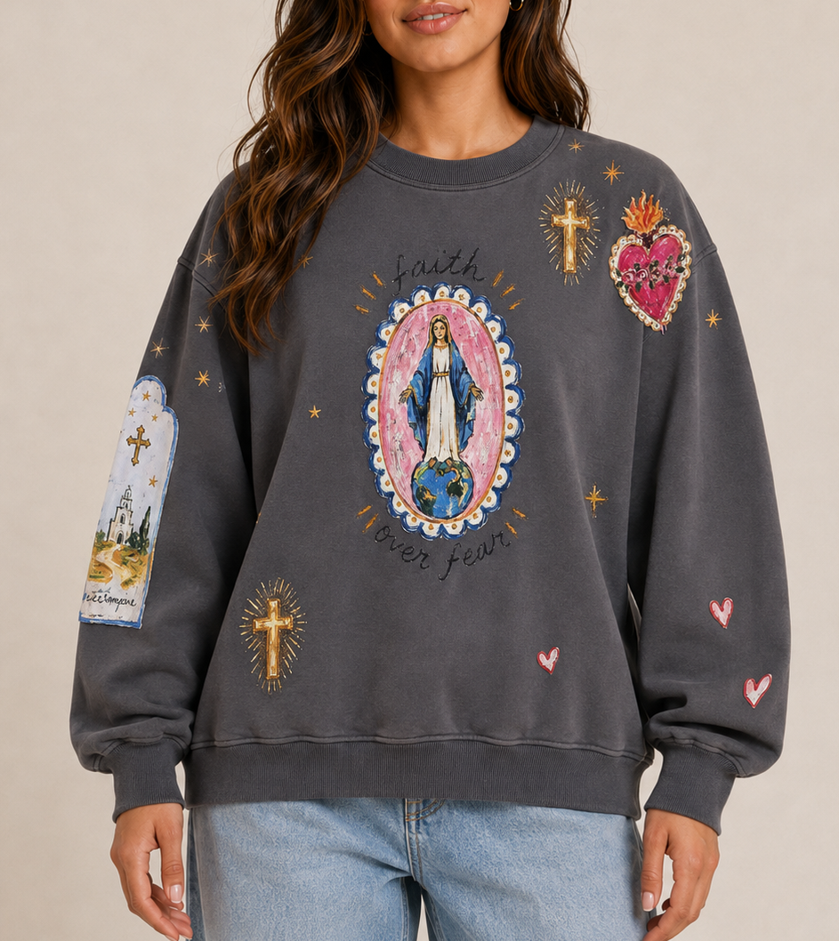 Faith over Fear Charcoal Jumper