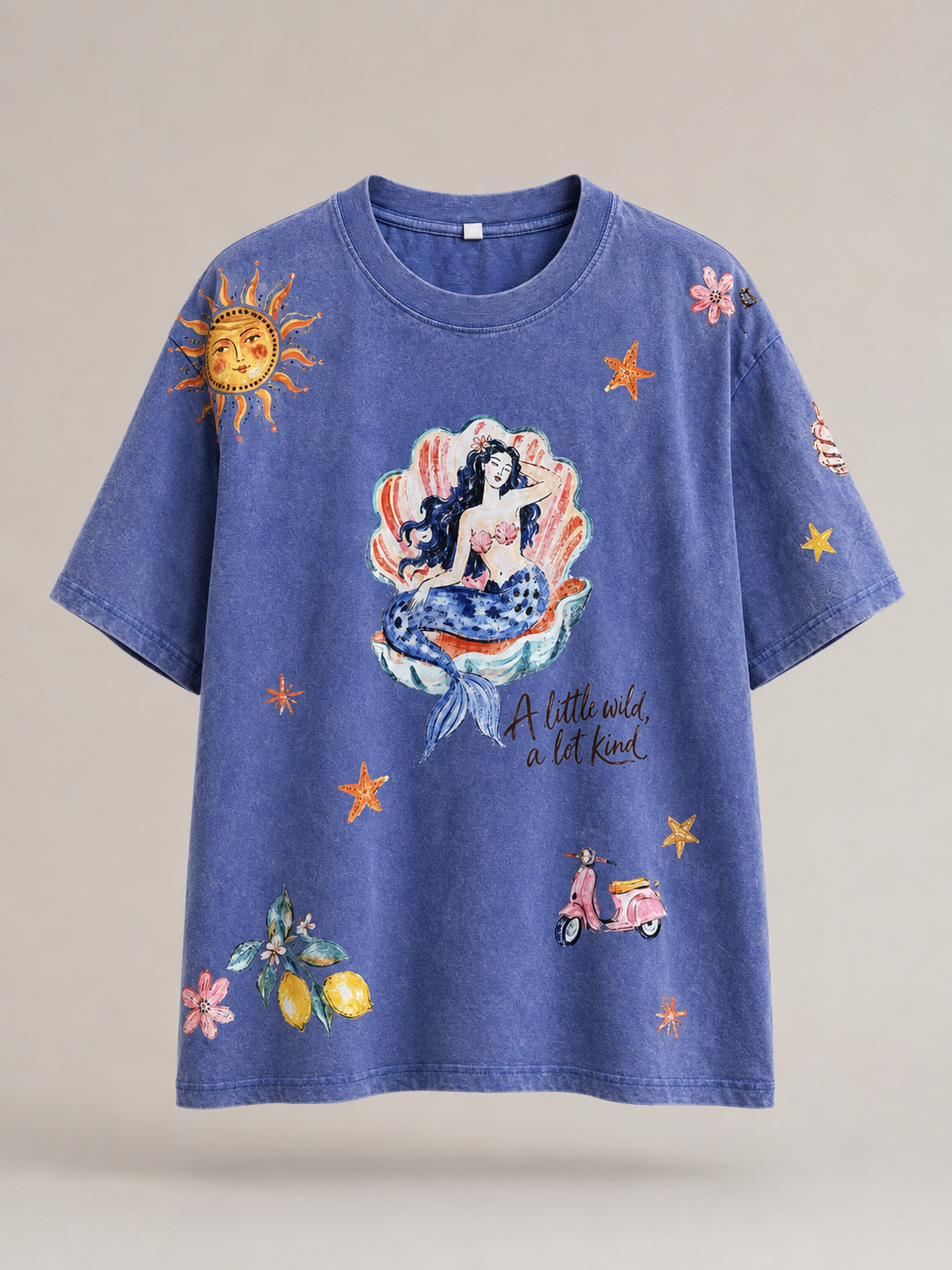 A little Wild Blue Acid Wash Tee