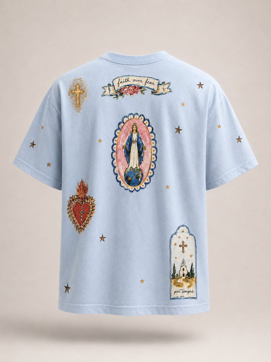 La Dolce Vita Light Blue Acid Wash Tee