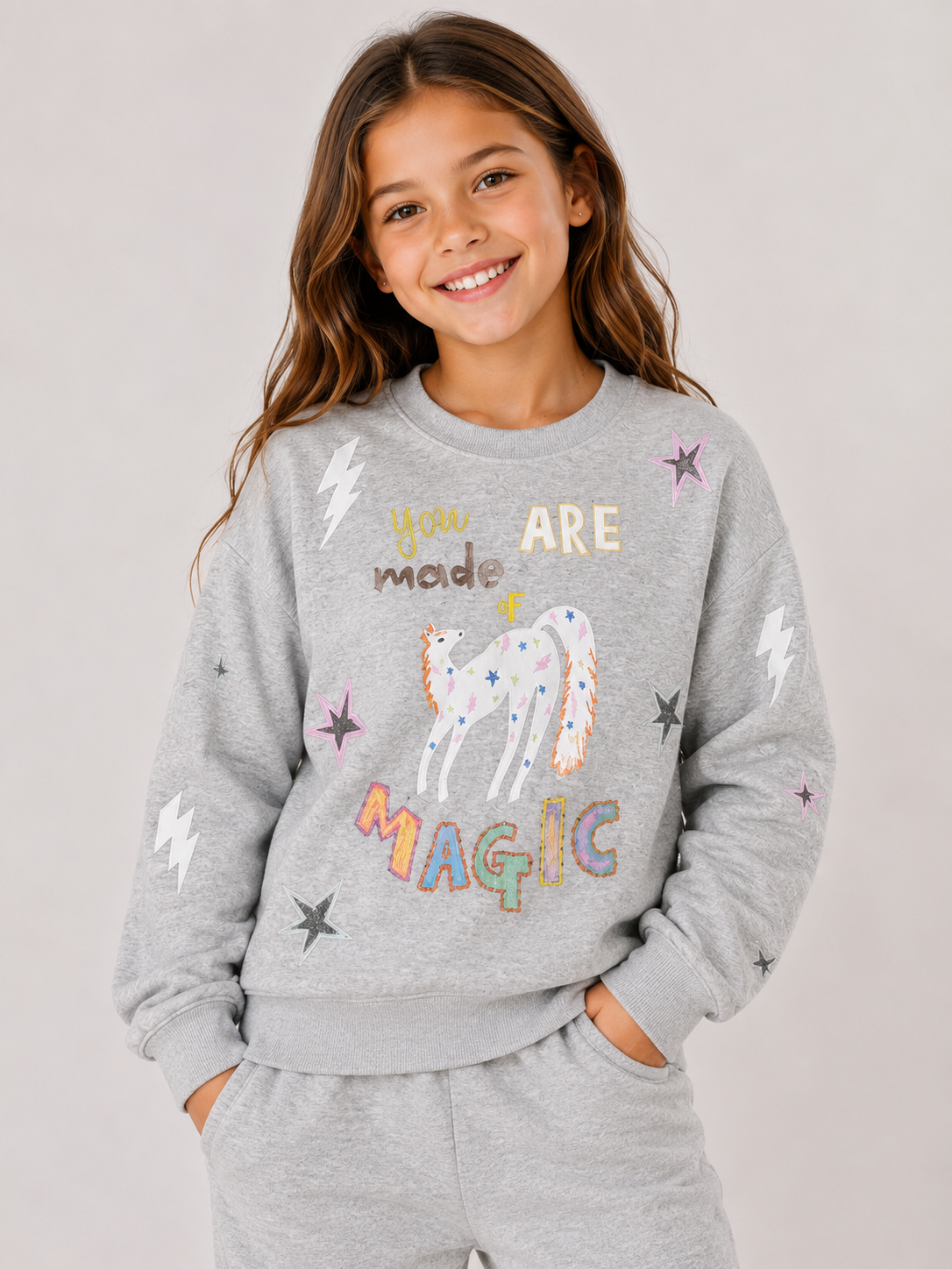 Kids matching Grey Jumper - Magic