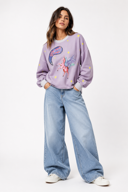 MADE OF MAGIC warm purple grey Jumper