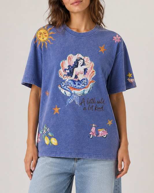 A little Wild Blue Acid Wash Tee