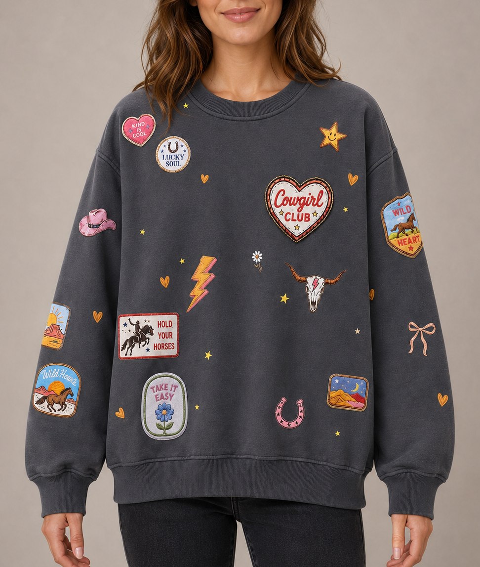 Cowgirl Club charcoal Jumper