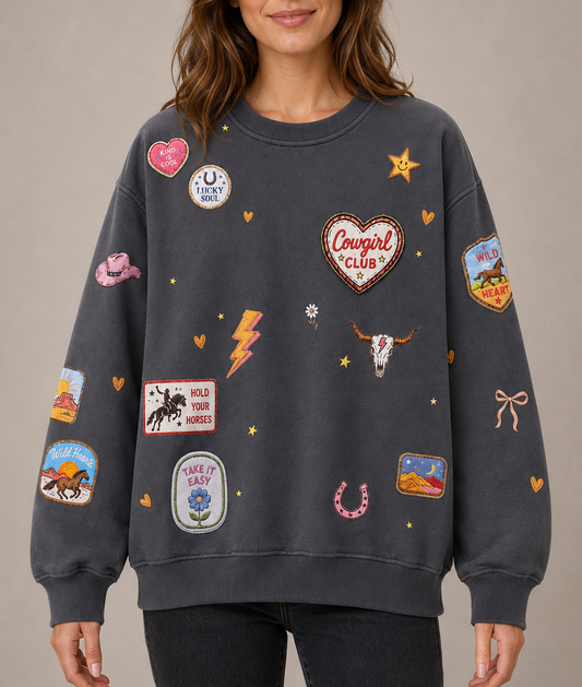 Cowgirl Club charcoal Jumper
