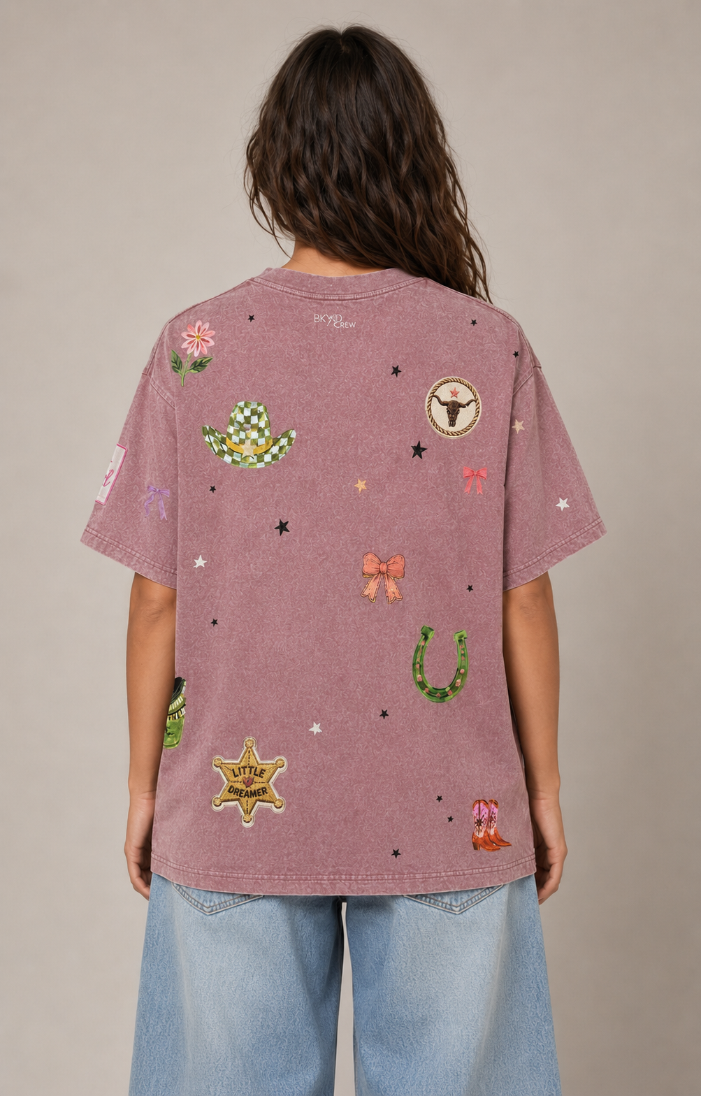 Stay in your Magic dusty mauve Acid Wash Tee