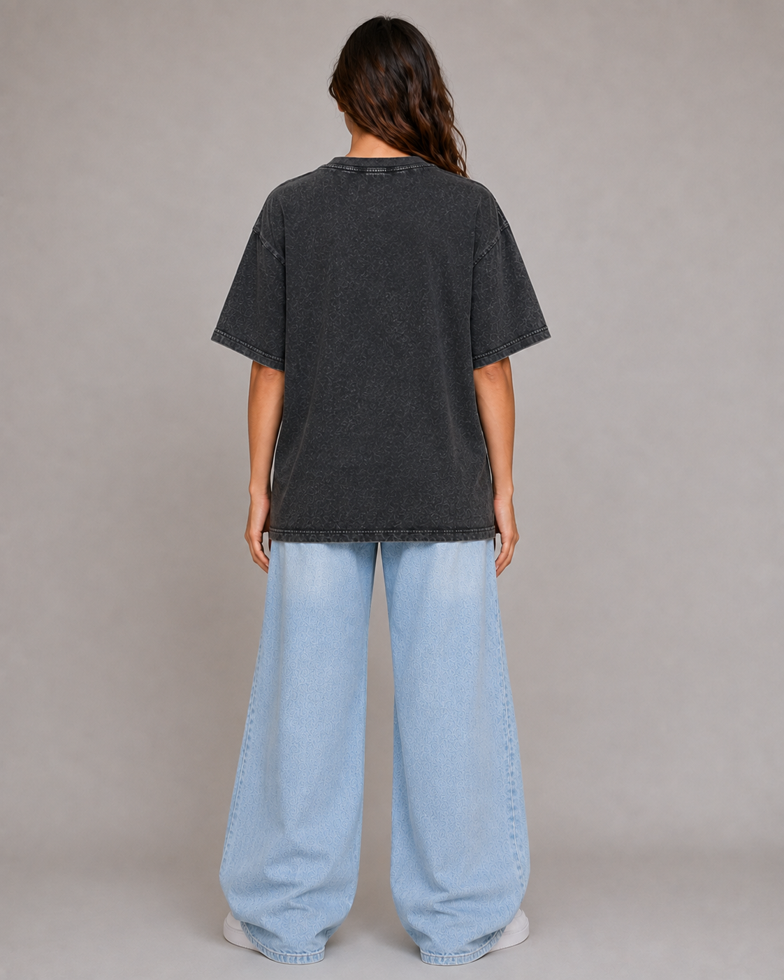BKYND Stay Wild Black acid wash Tee