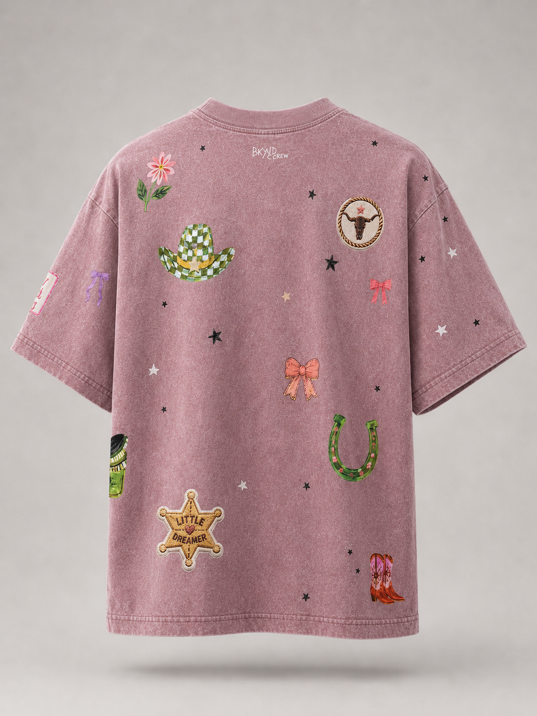 Stay in your Magic dusty mauve Acid Wash Tee