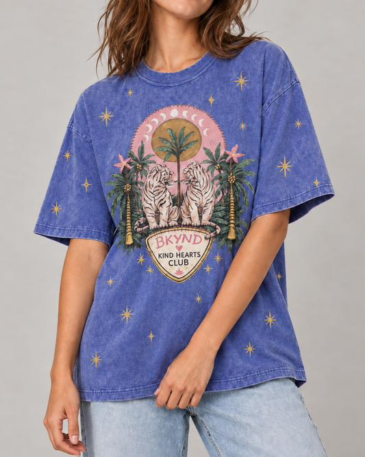 BKynd Club Blue Acid Wash Tee