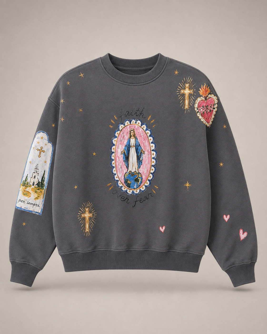 Faith over Fear Charcoal Jumper