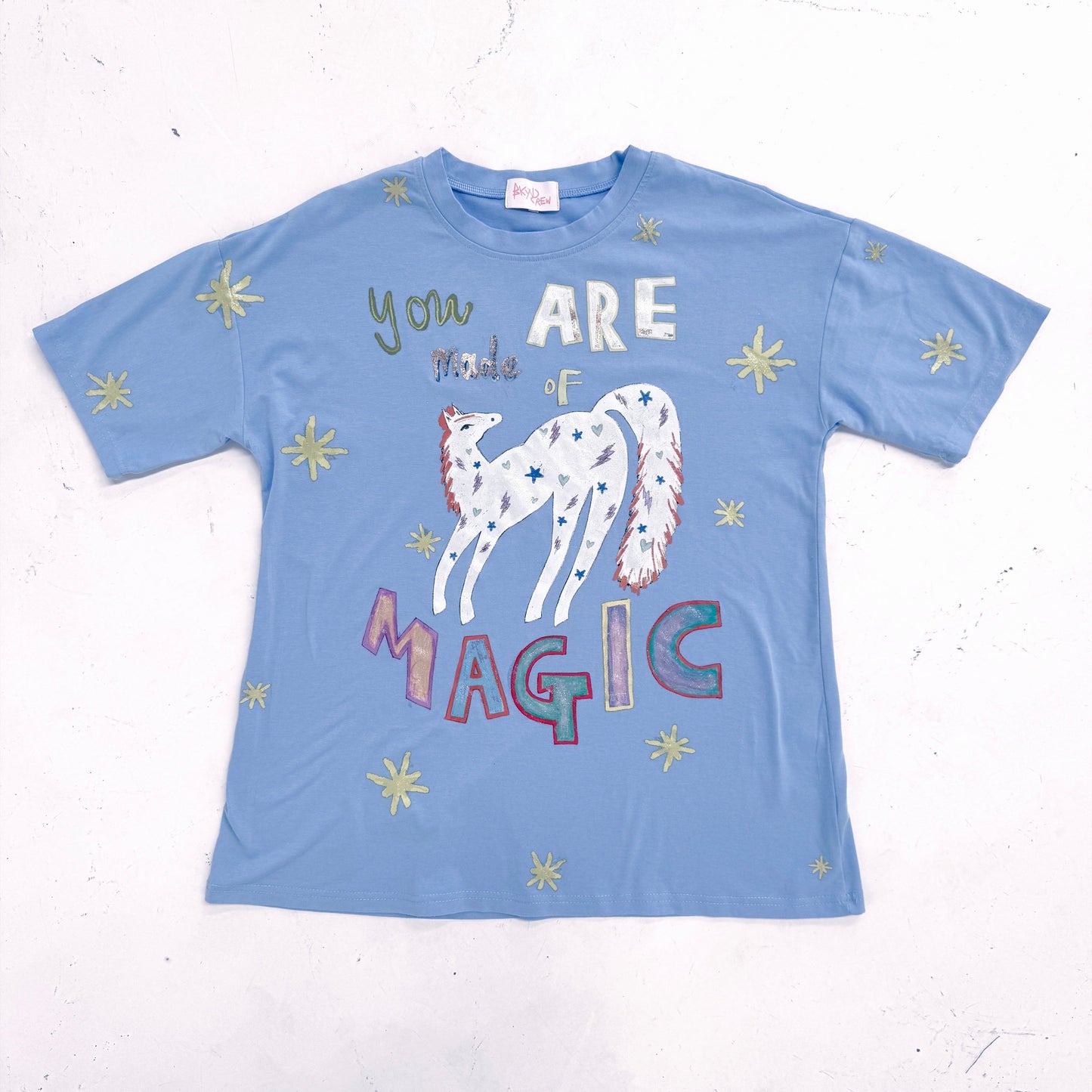 YOU ARE MADE OF MAGIC Oversized Light Blue Tee