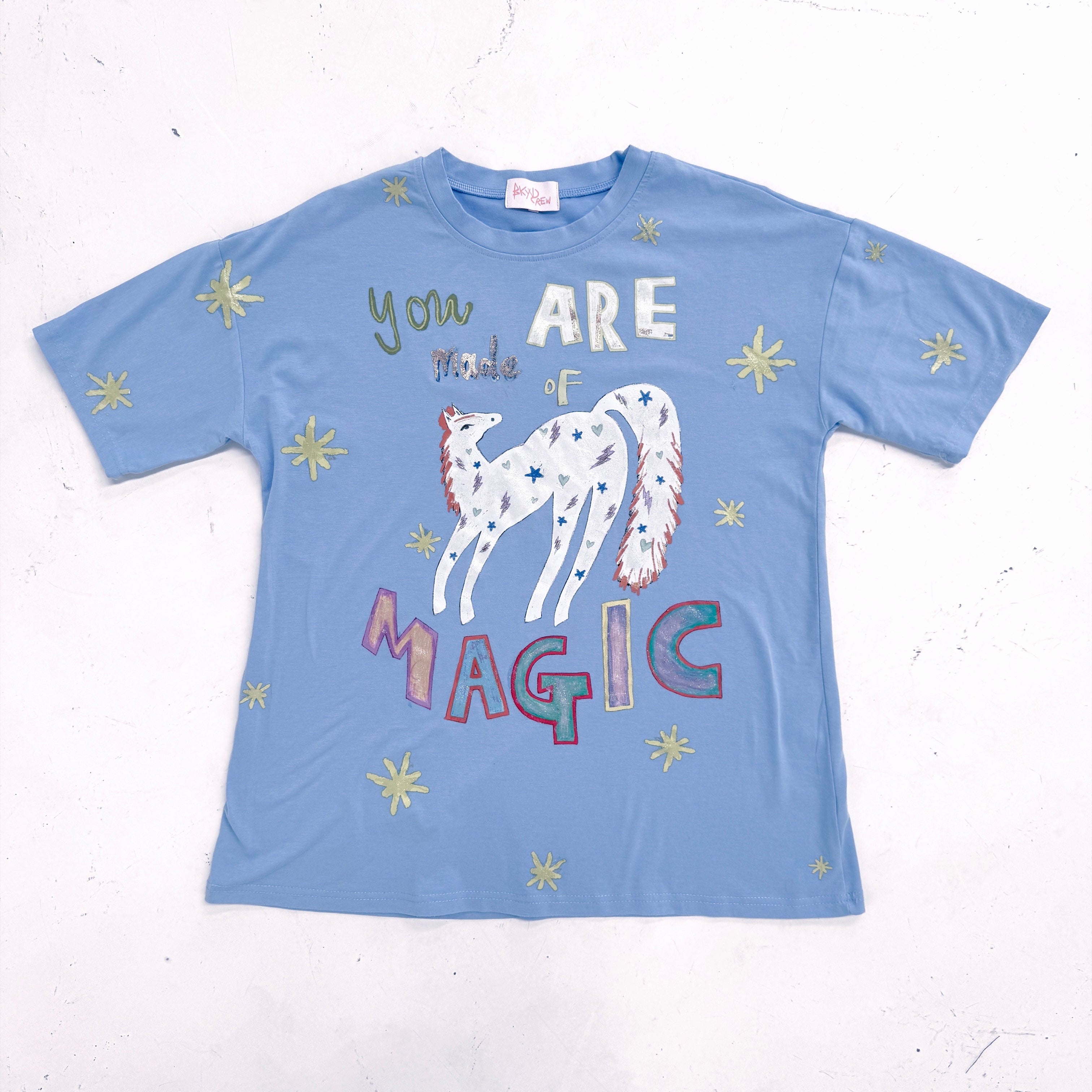 YOU ARE MADE OF MAGIC Oversized Light Blue Tee