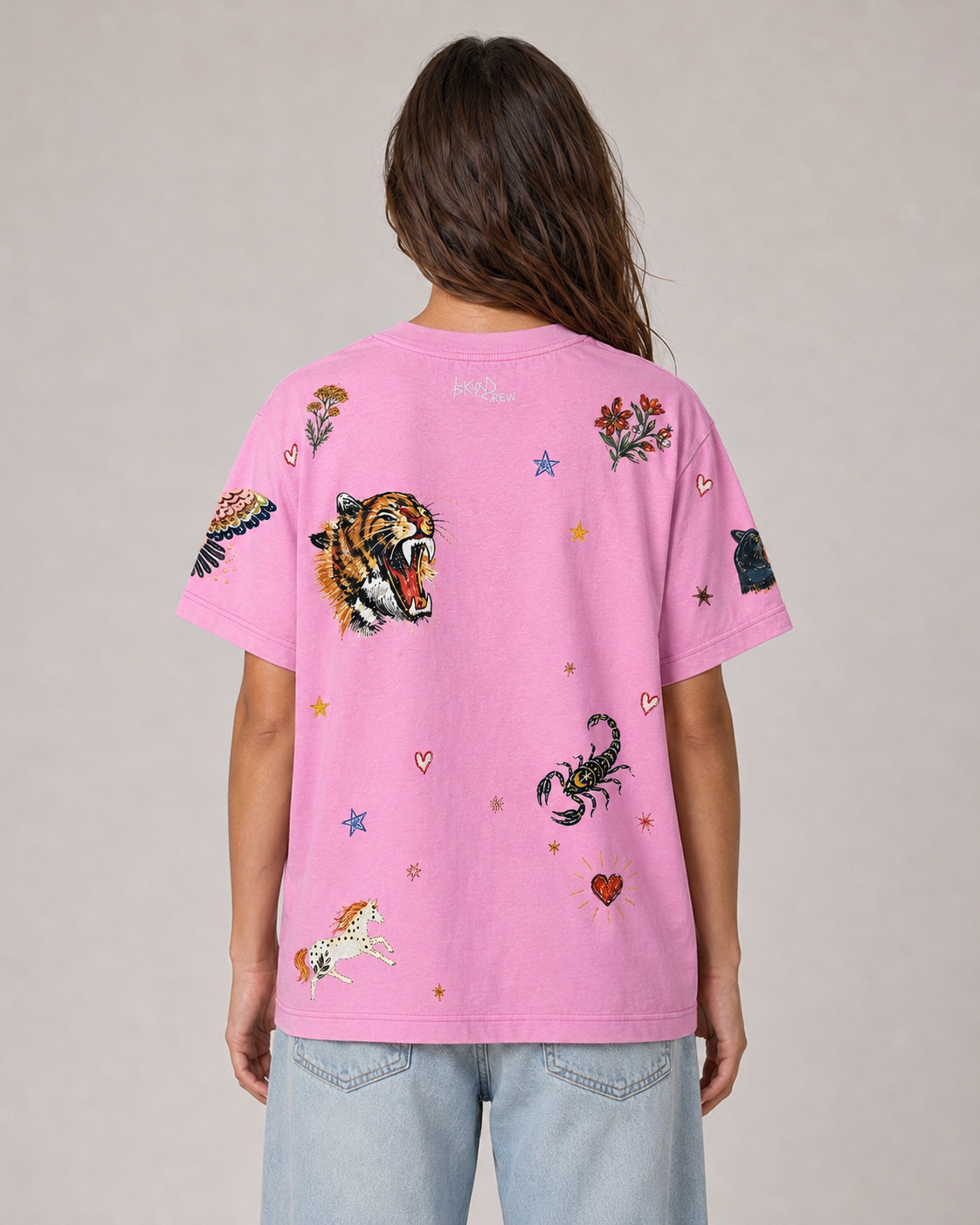 L’amour Pink Acid Wash Tee