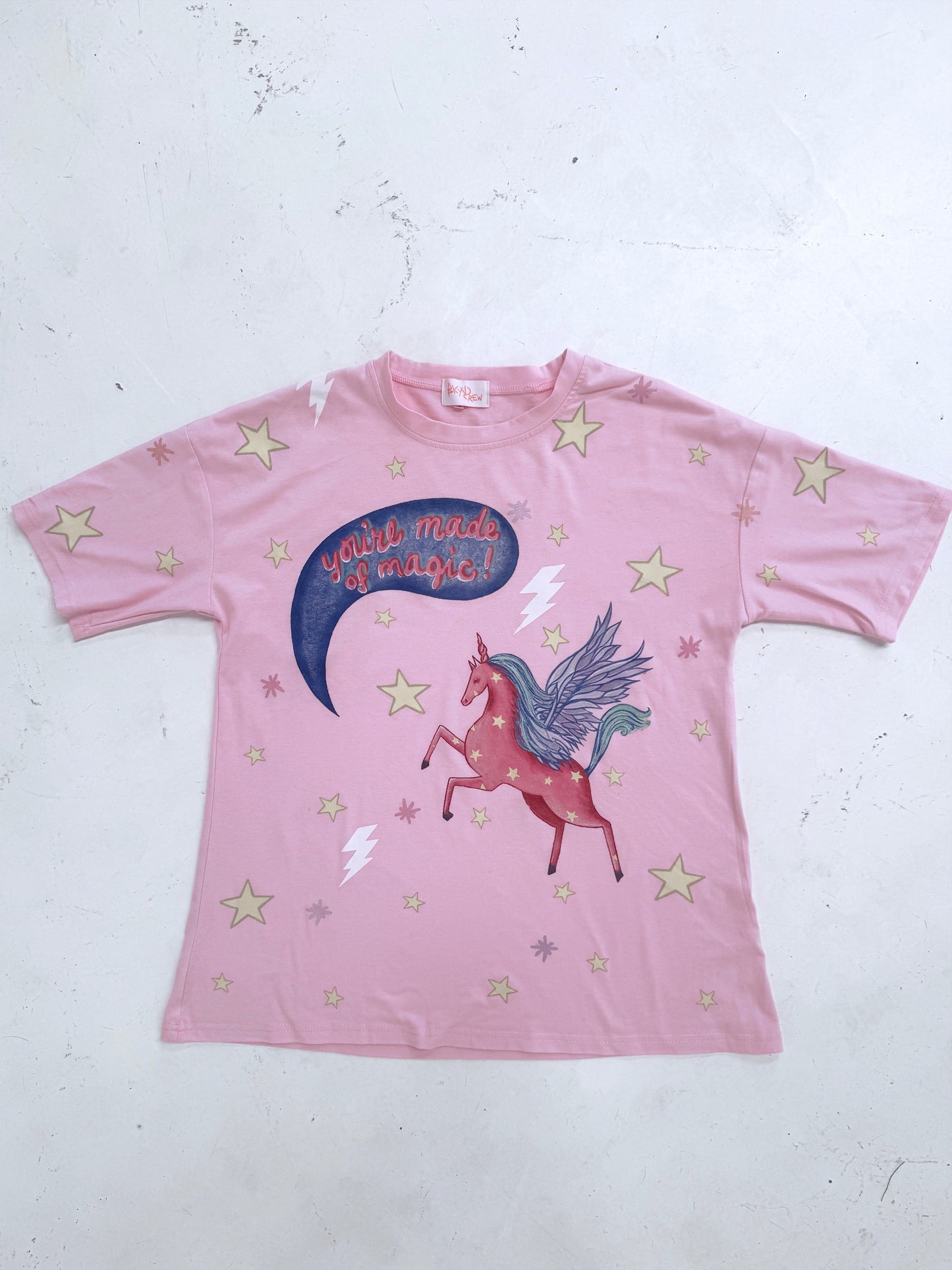 Unicorn Magic light pink oversized Tee