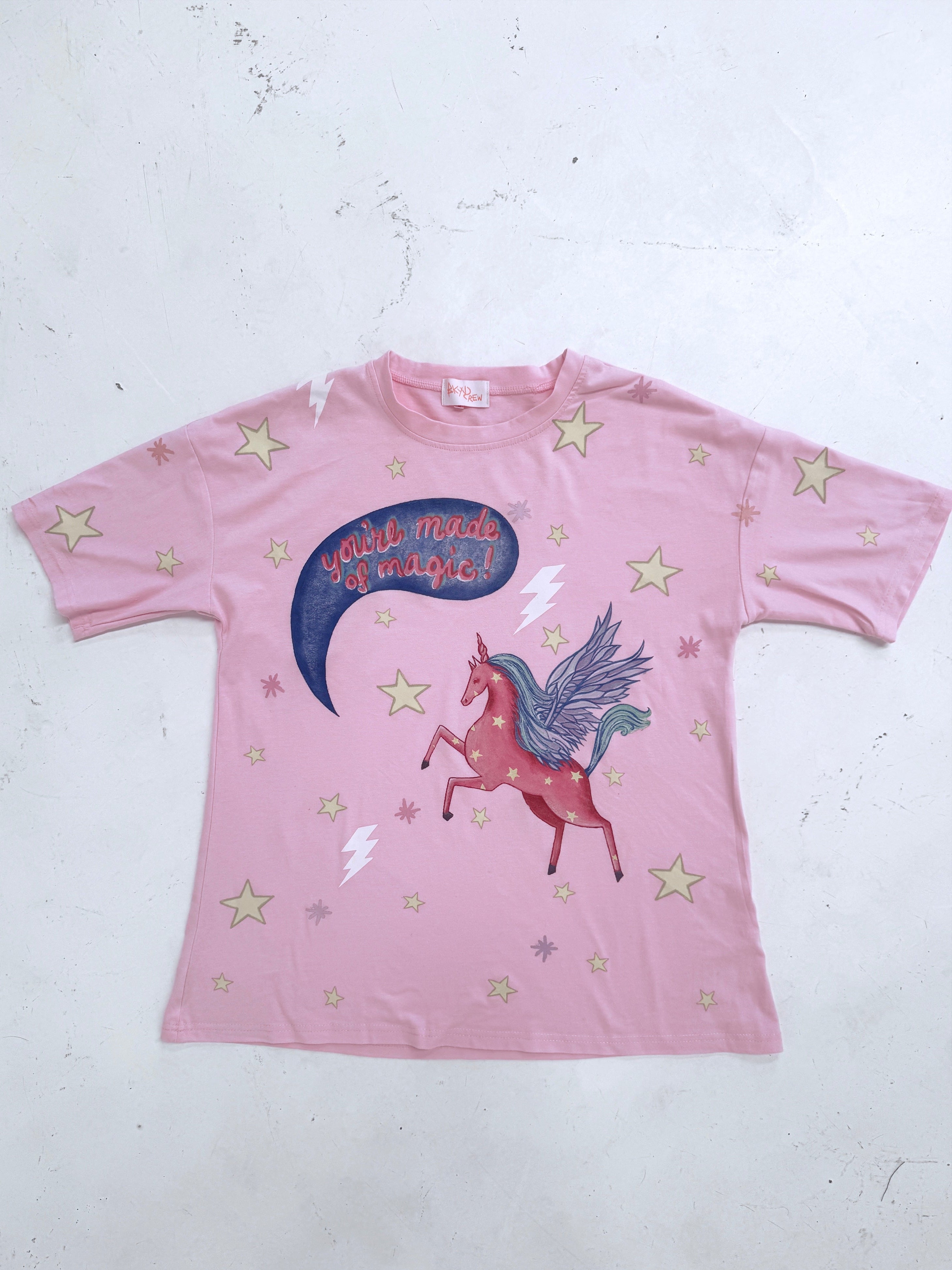 Unicorn Magic light pink oversized Tee