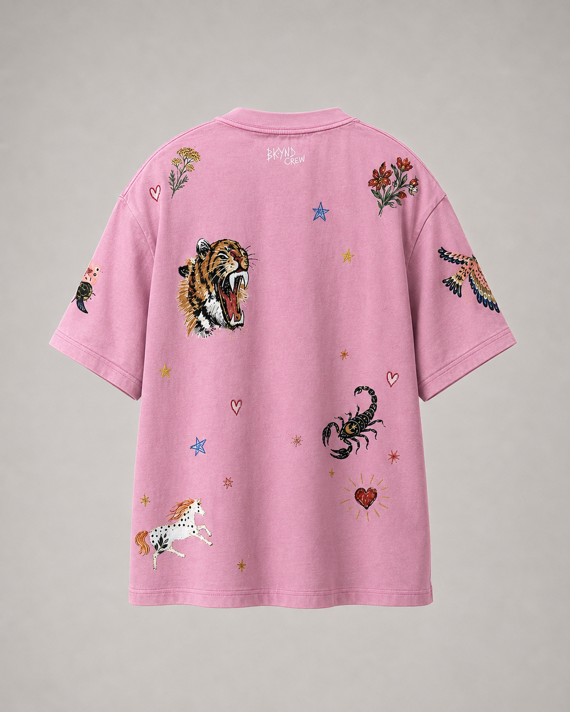 L’amour Pink Acid Wash Tee