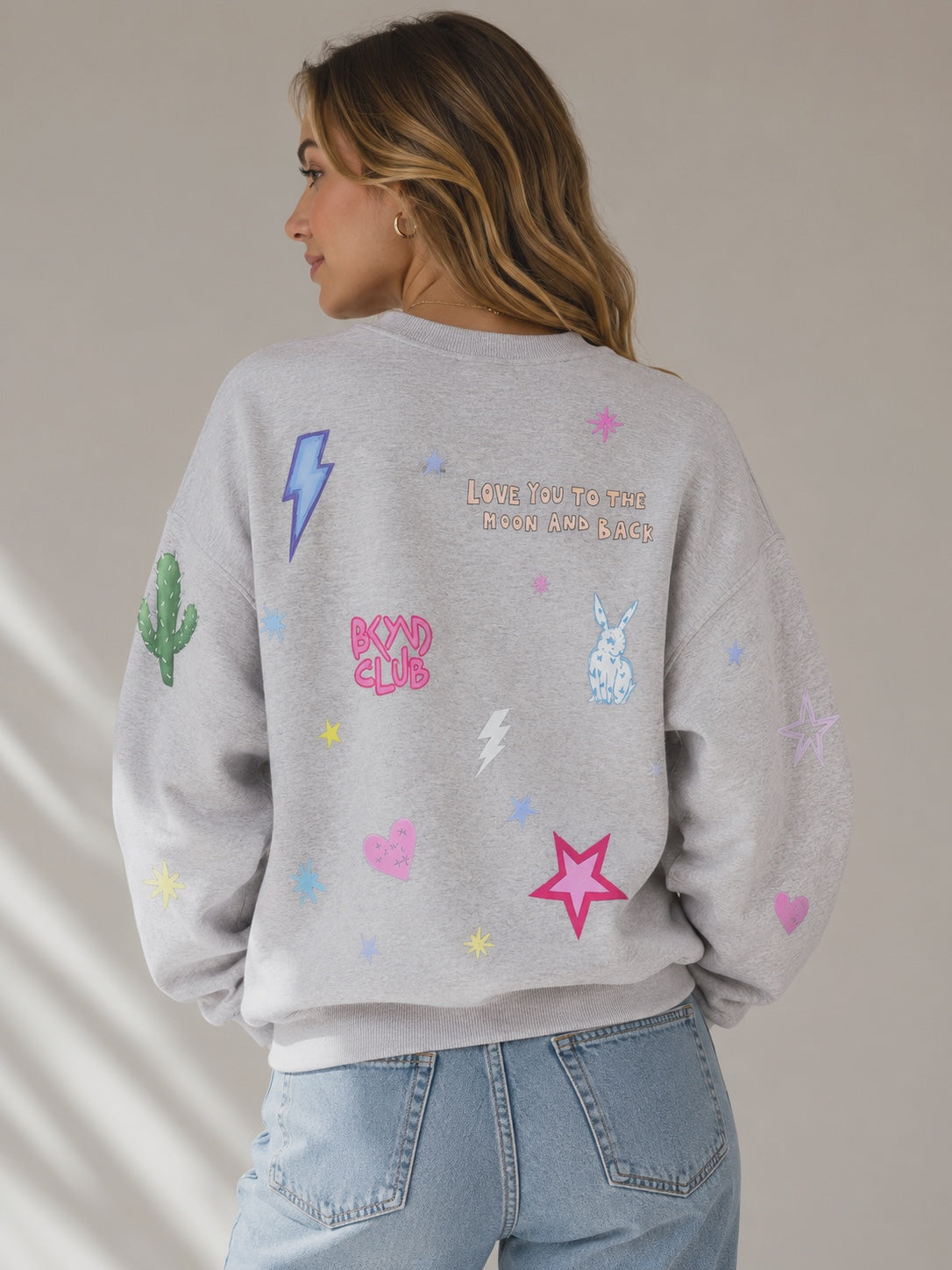 Soft Hearts Purple + Grey Jumper
