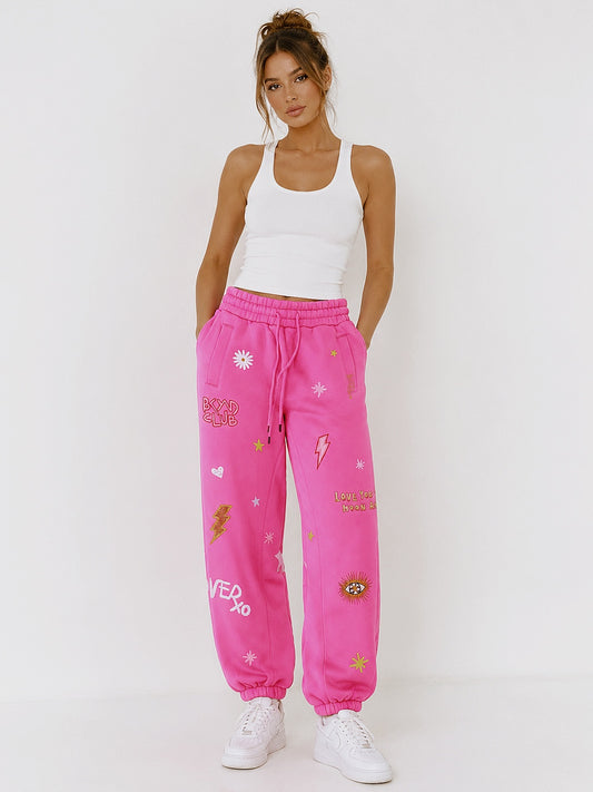 Celestial Hot Pink Trackies 🌙⚡️