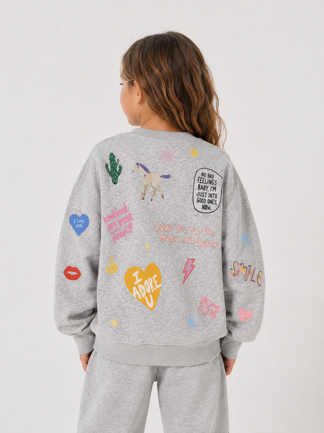 Kids matching Grey Jumper - blue