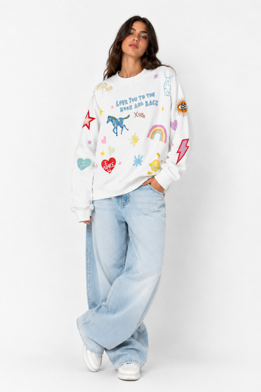 Love you to the moon and back White Jumper