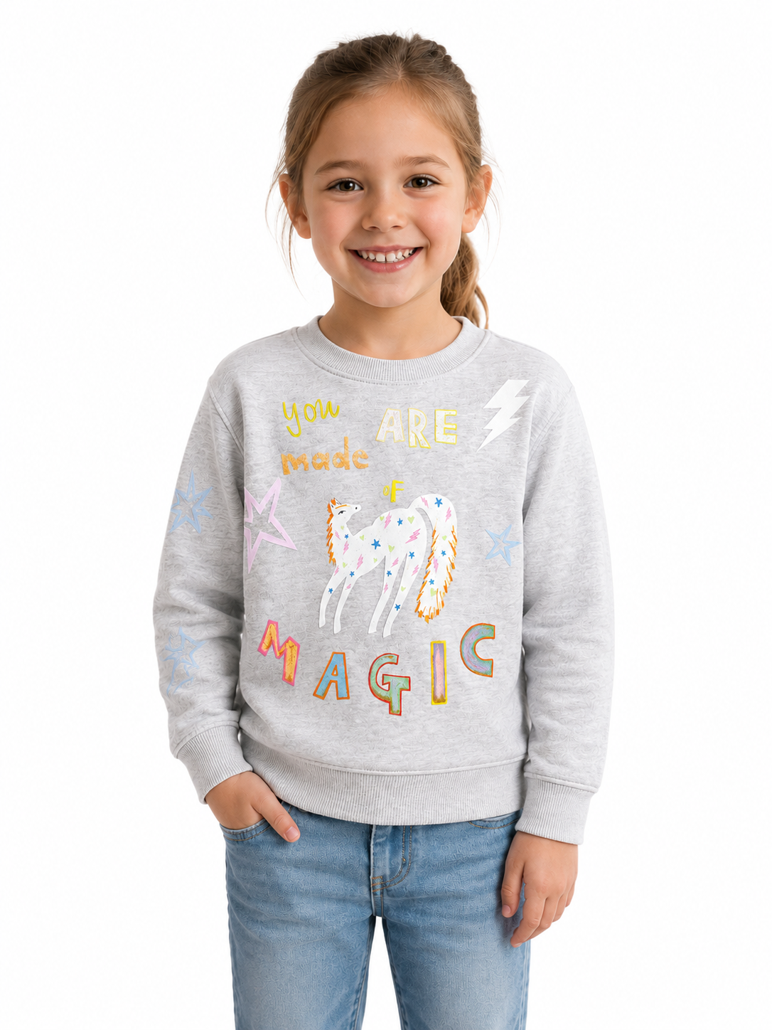 Kids Grey Sweater - Made of Magic