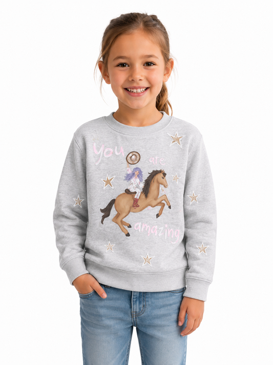 Kids matching Grey Sweater - you are amazing ⭐️