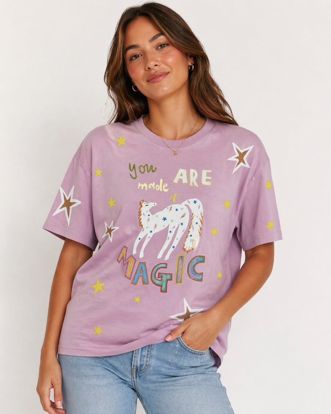 Made of Magic soft plum oversized Tee