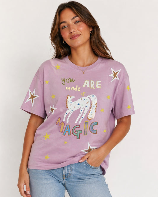 Made of Magic soft plum oversized Tee