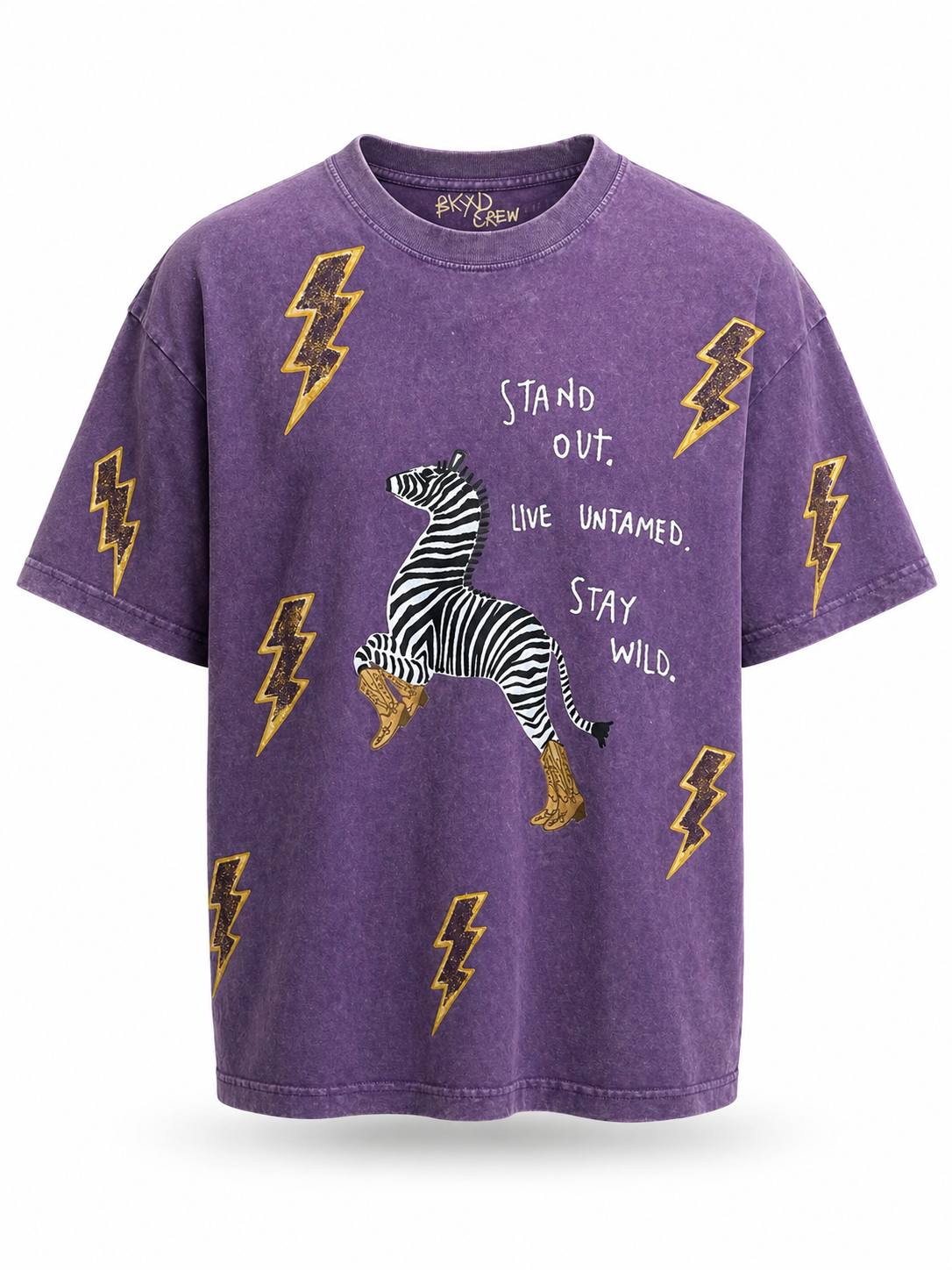 UNTAMED Acid Wash Purple Tee