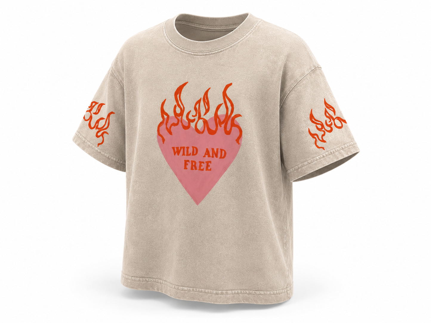 WILD + FREE Ivory Acid Wash Tee
