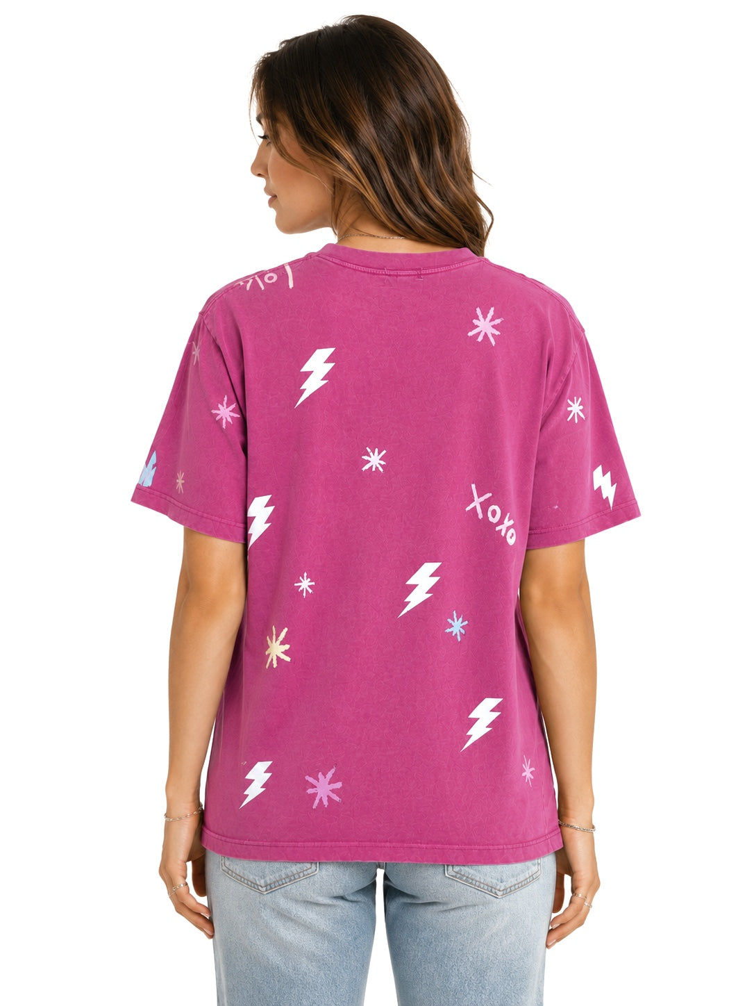 I GOT YOU BABE Pink Acid Wash Tee