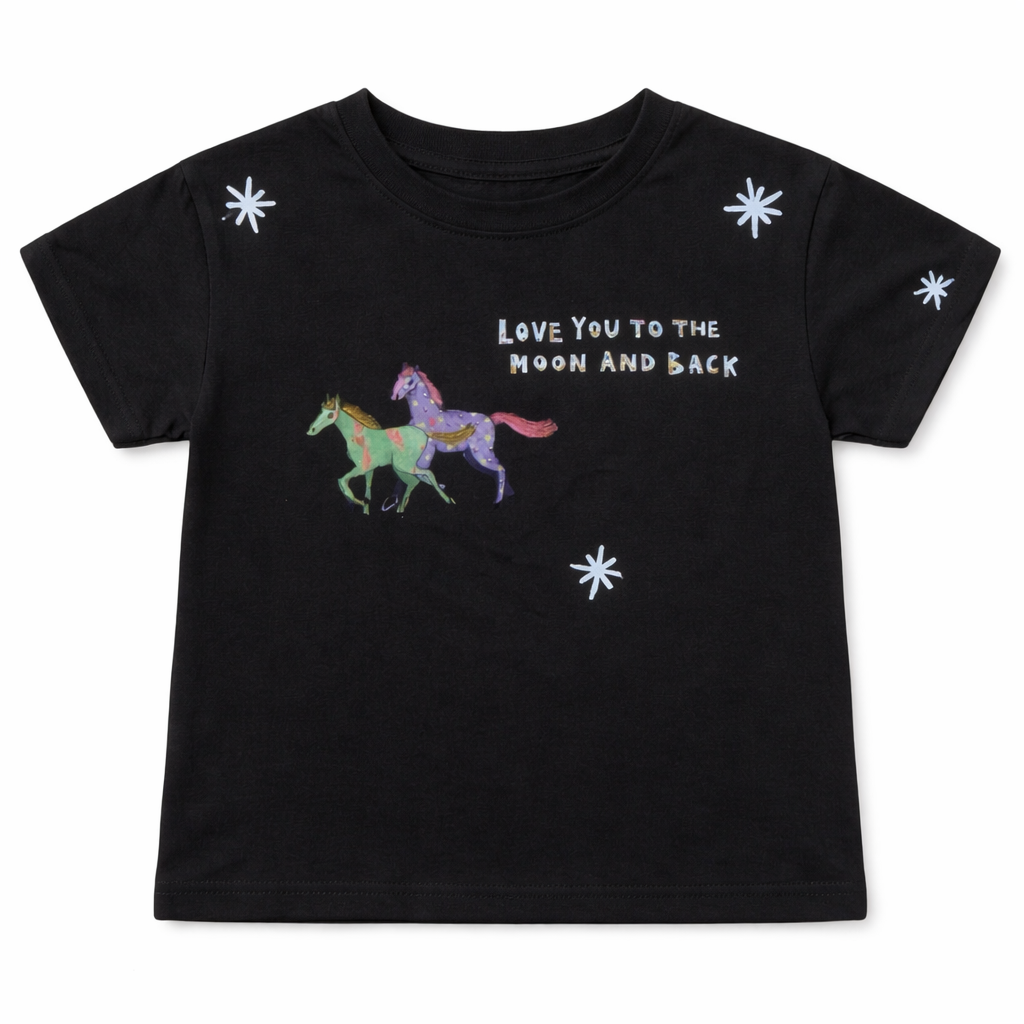 Bubs “love you to the Moon” Tee in Charcoal