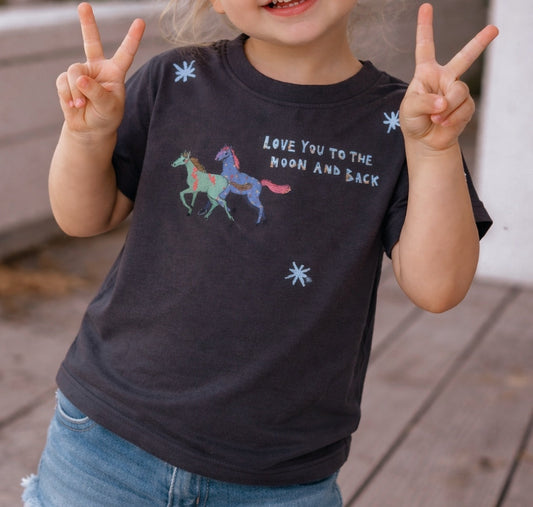 Bubs “love you to the Moon” Tee in Charcoal