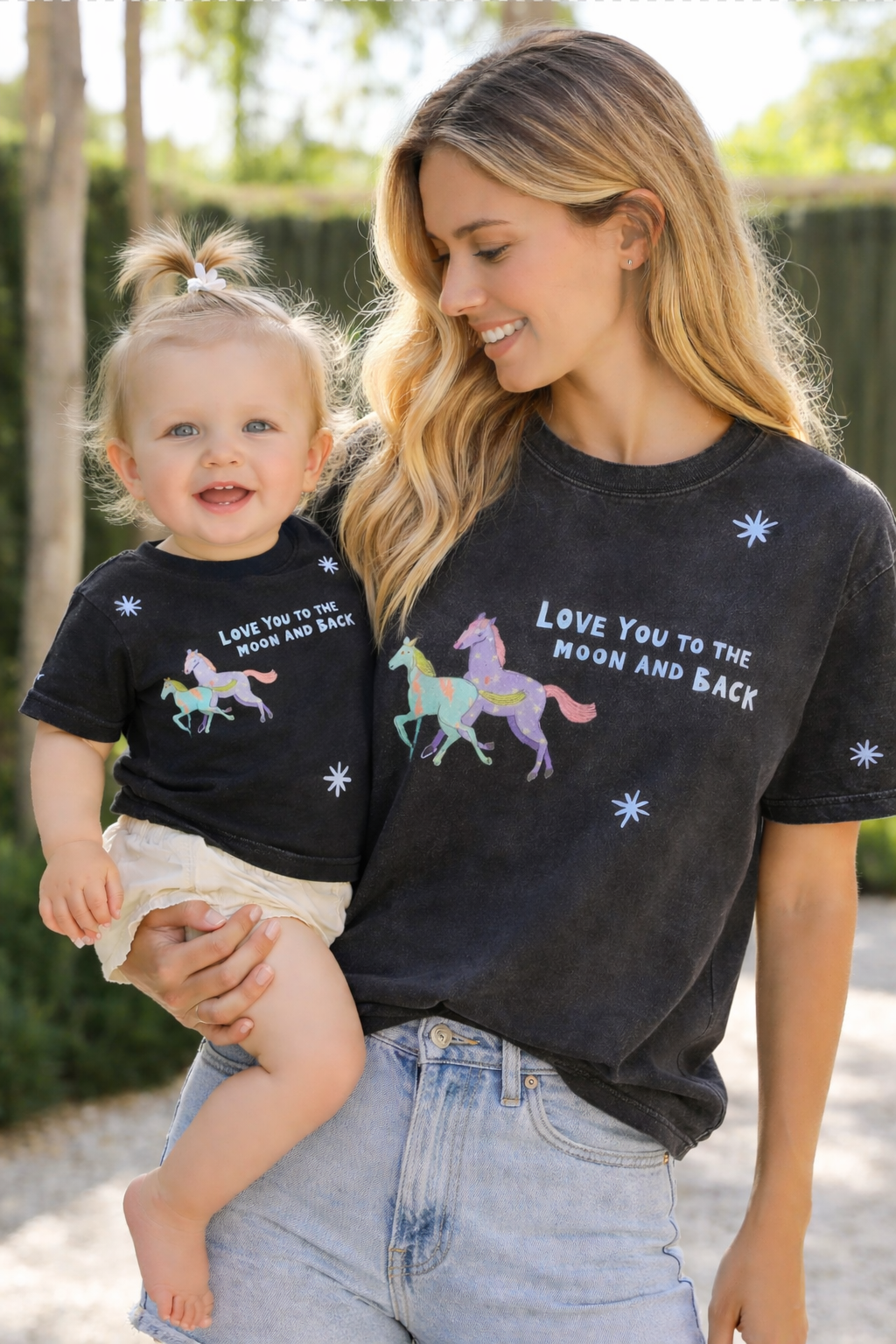 Bubs “love you to the Moon” Tee in Charcoal