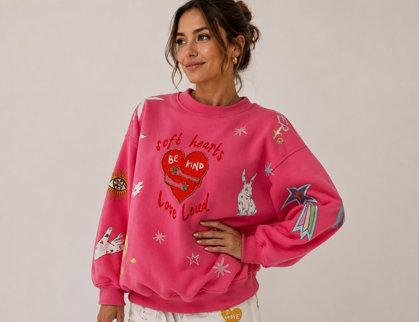 Soft Hearts Pink Jumper