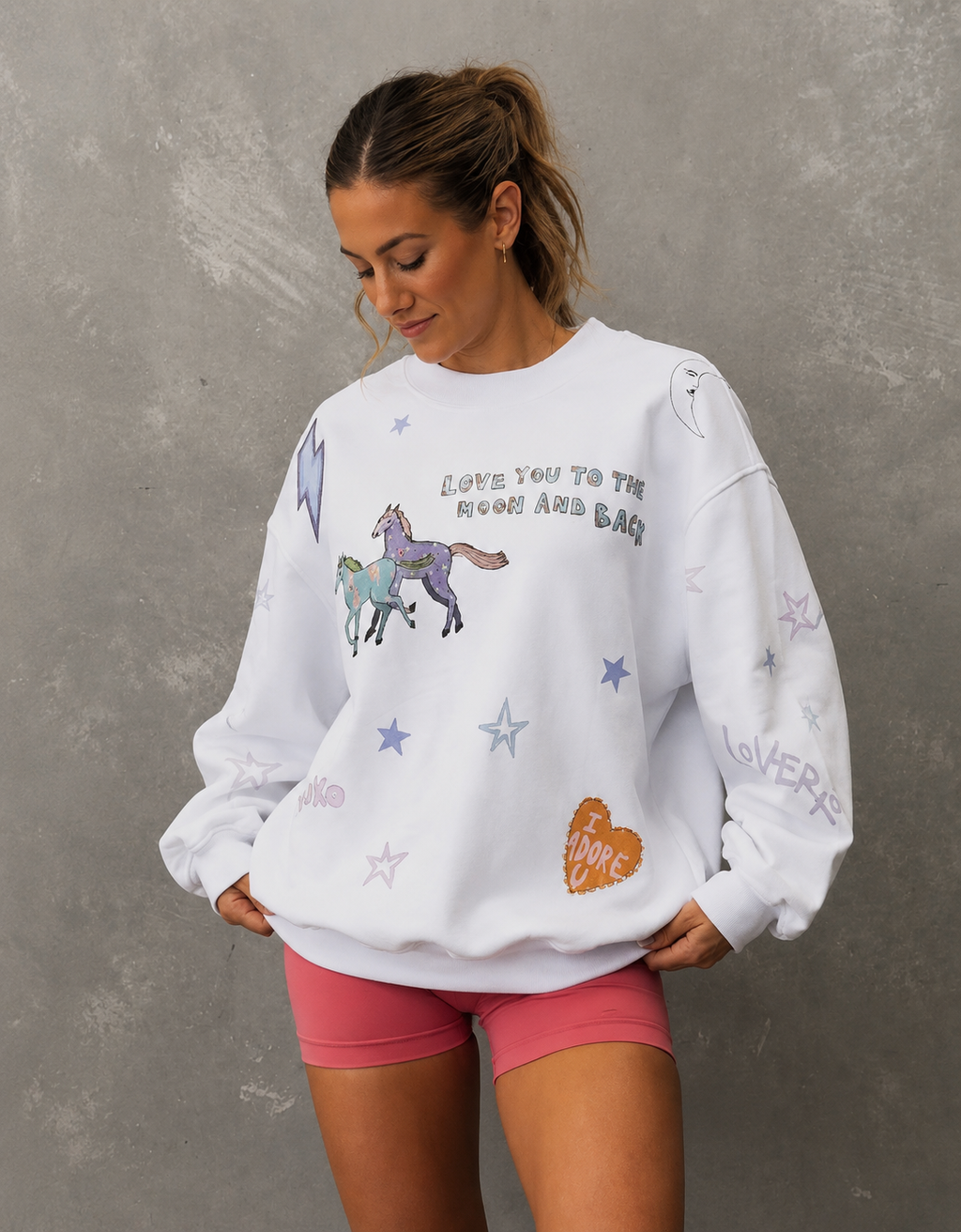 Love you to the Moon and Back white Jumper