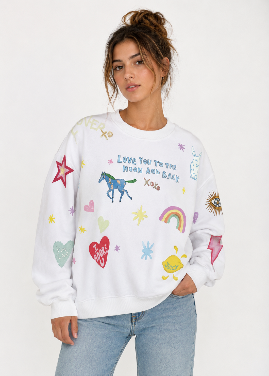 Love you to the moon and back White Jumper