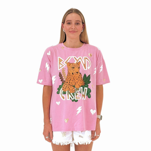 BKYND CREW Cheetah Oversized Tee
