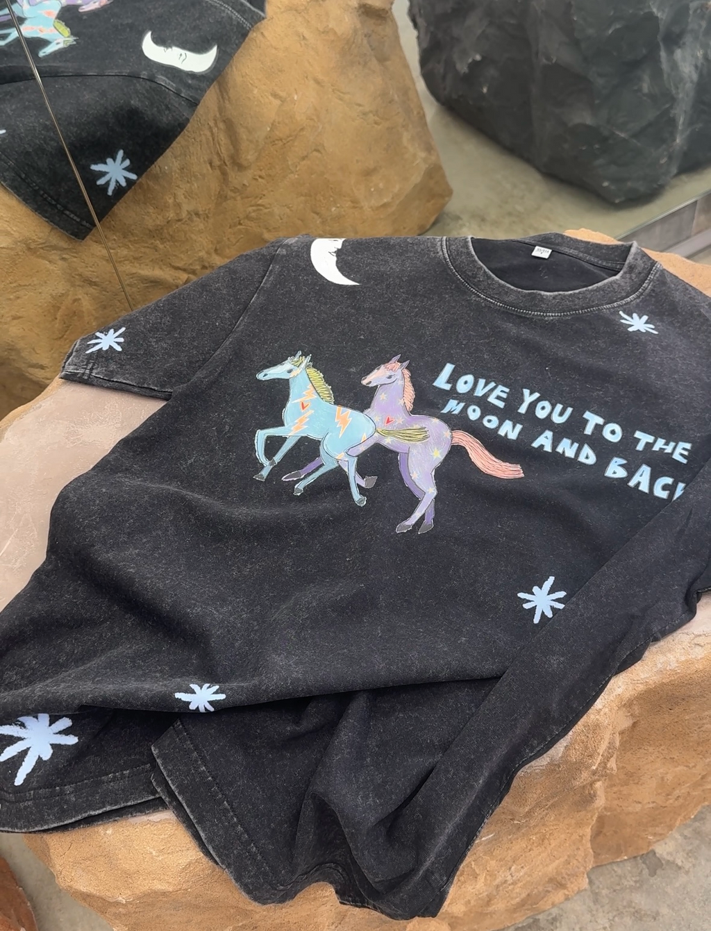 LOVE YOU TO THE 🌙 Acid Wash Tee