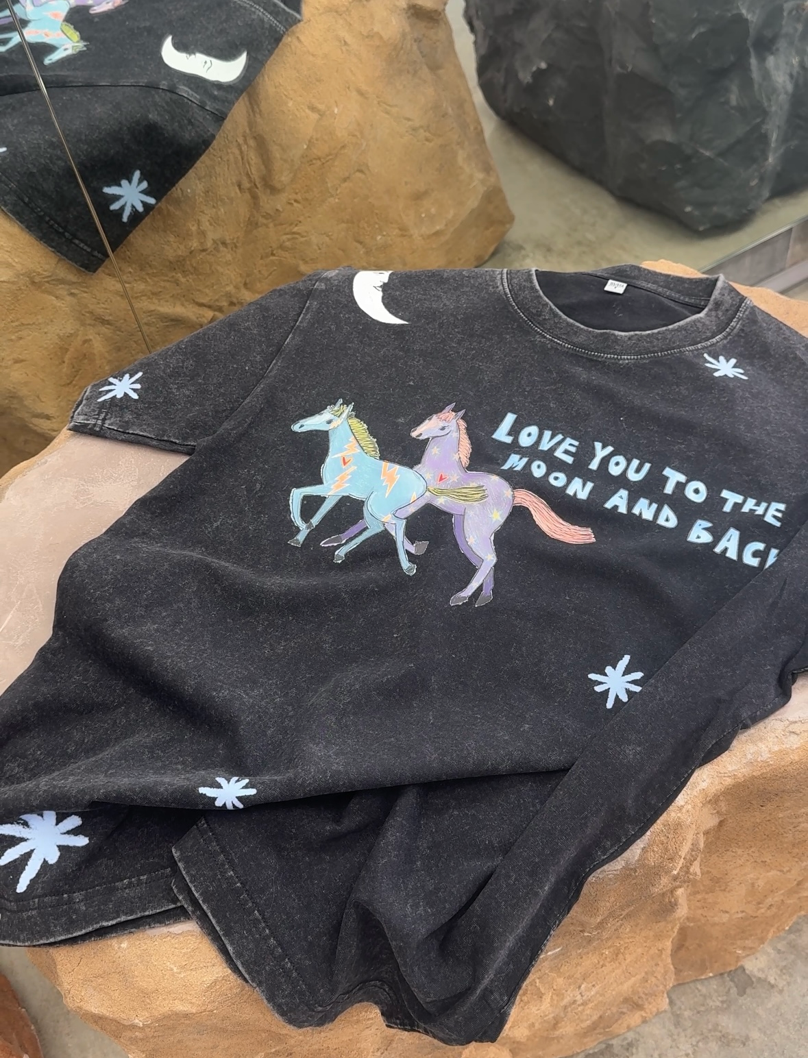 LOVE YOU TO THE 🌙 Acid Wash Tee