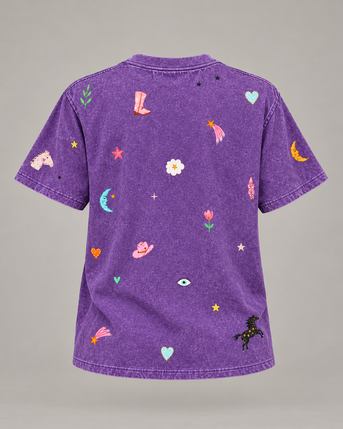 Kind Hearts Purple Acid Wash Tee