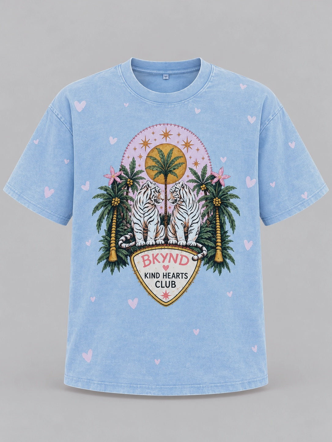 BKYND club Light Blue Acid Wash Tee