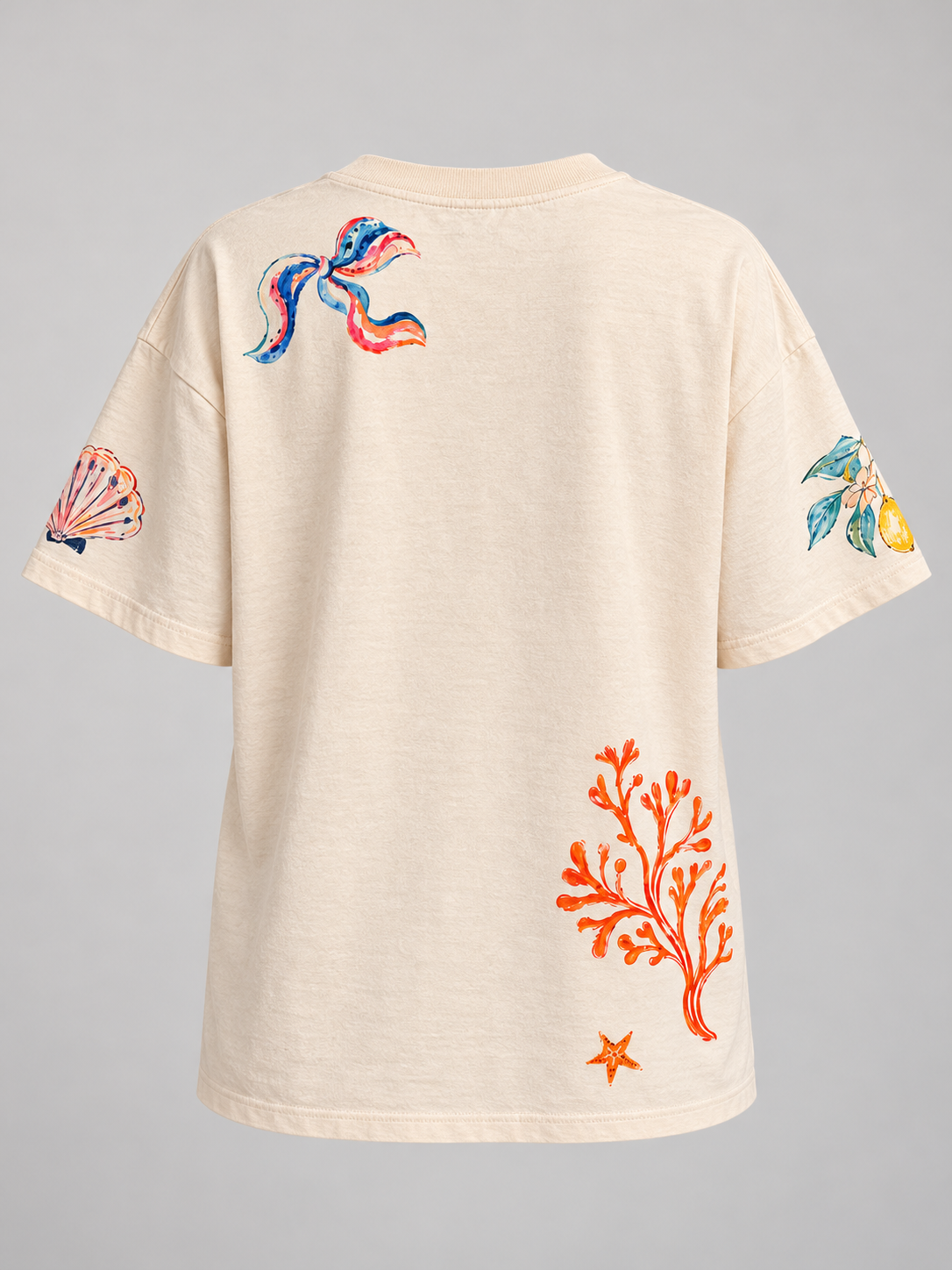 A little wild peach beige Acid Wash Tee
