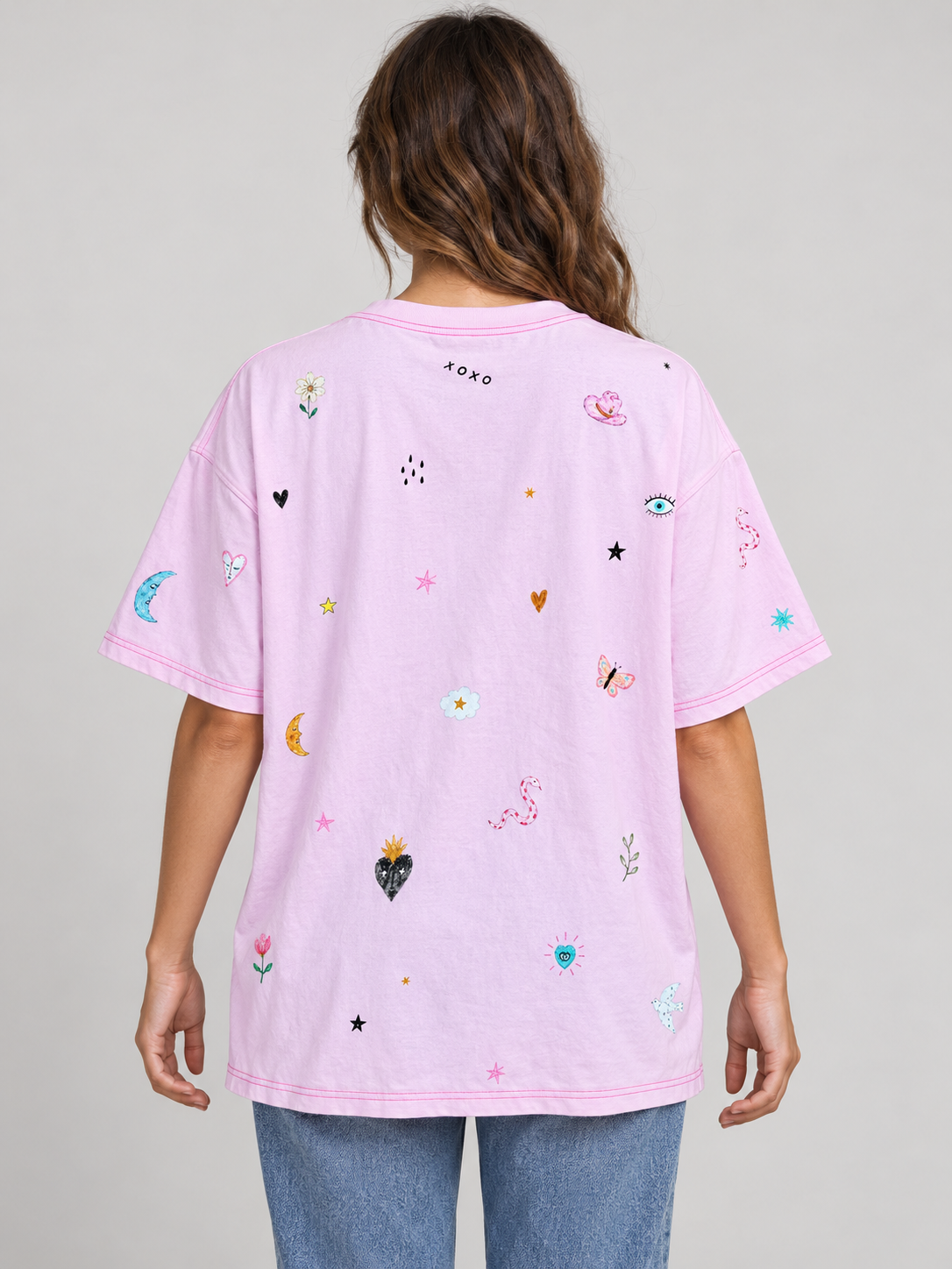 Kind Hearts Baby Pink Acid Wash Tee