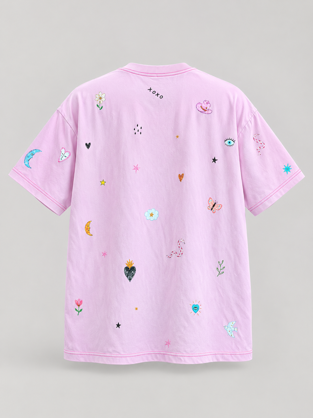 Kind Hearts Baby Pink Acid Wash Tee